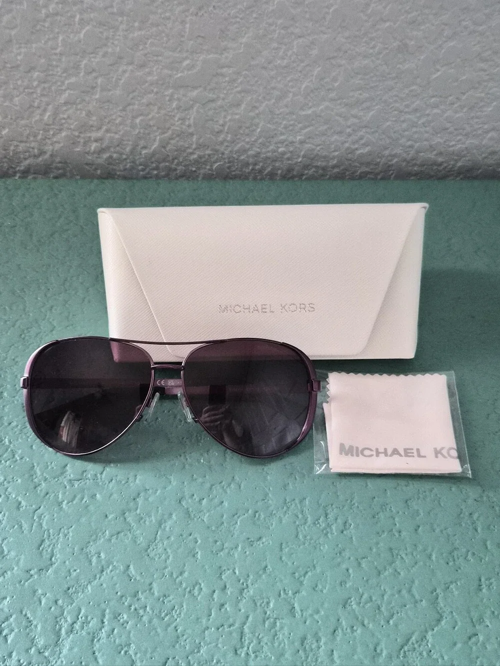 Michael Kors Plum Purple Aviator Sunglasses 70s Boho Jet Set